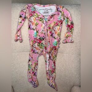 Pink Floral Footies